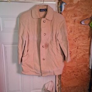 Herman Kay Women's Beige Pea Coat (Petite)